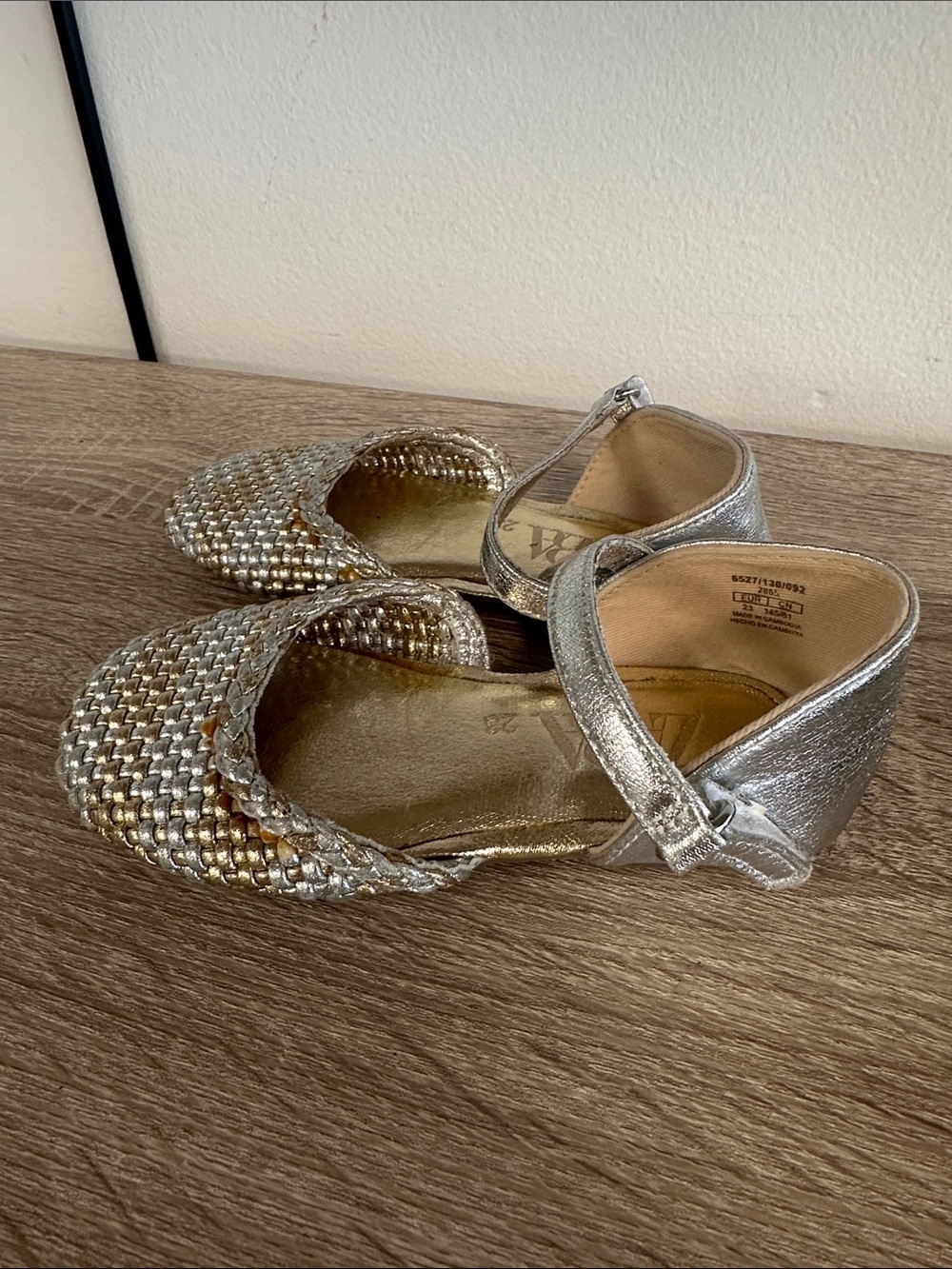 Zara Mixed Metals Woven Mary Jane Ballet Flat Party Shoe 24 7 - Picture 4 of 6